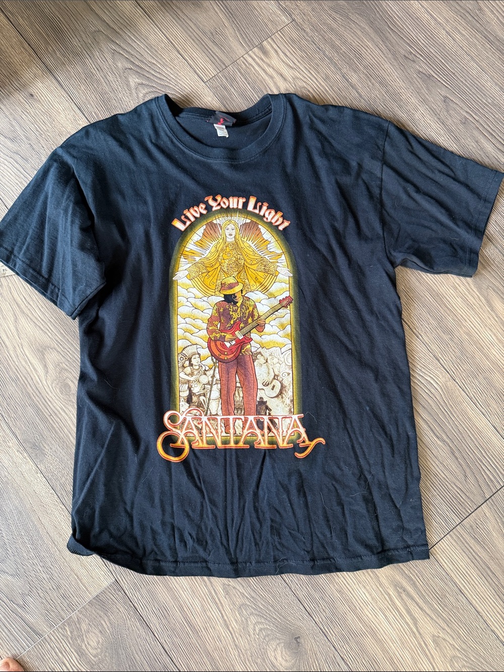 True Vintage Band Santana "Live Your Light" Graphic Tee - Black 2008